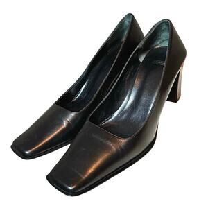 Coach Women’s Malorie Leather Square Toe Heels Black Size 7B